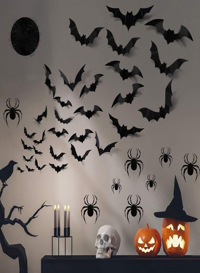 ZhildChen 120PCS Halloween 3D Bats and Spiders Decoration Different Sizes Realistic PVC Scary Bat and Spider Stickers Window Decal Wall Stickers for Halloween Decoration Party Supplies - Image 5